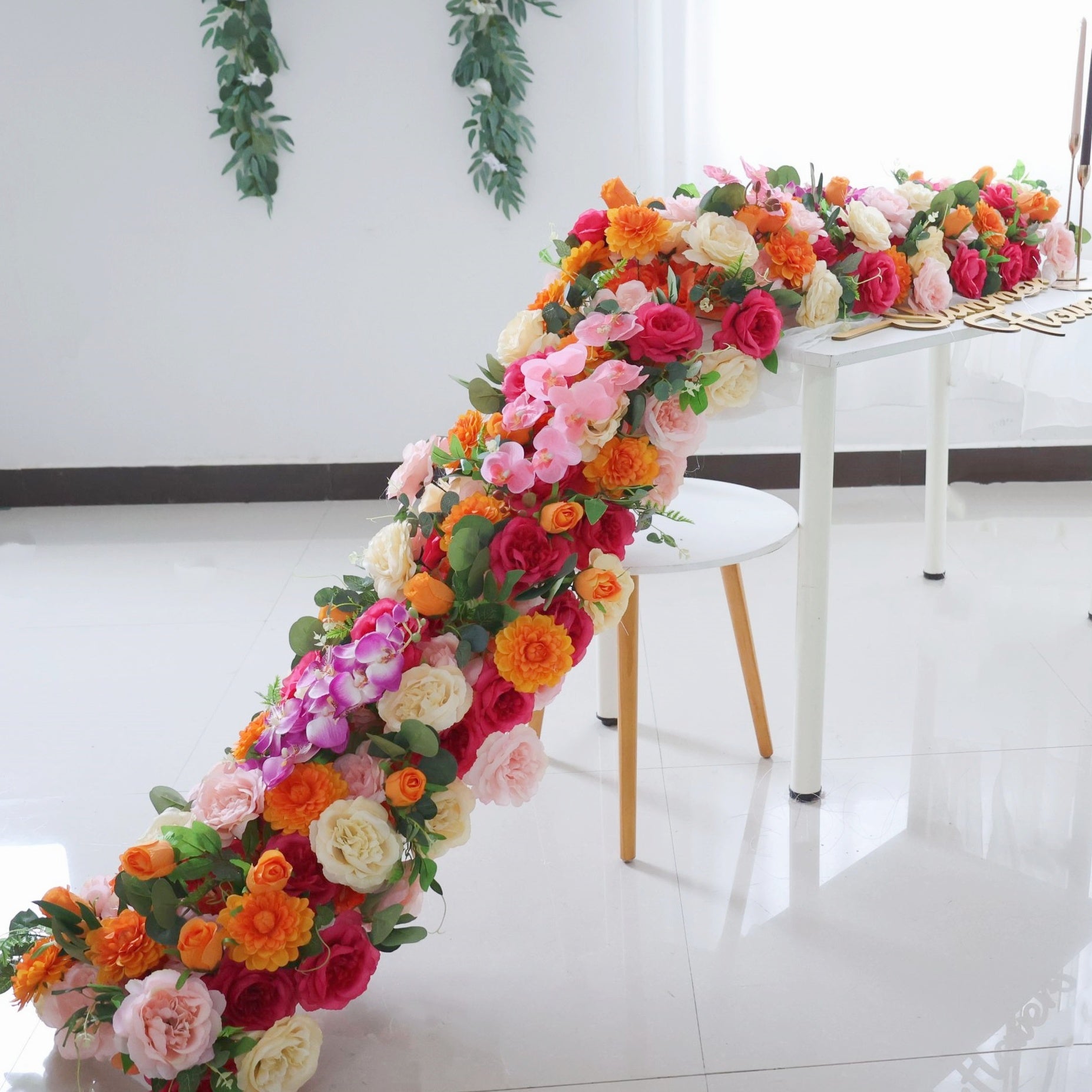 Colorful Floral Table Runner for for Wedding Centerpiece AAFR-100