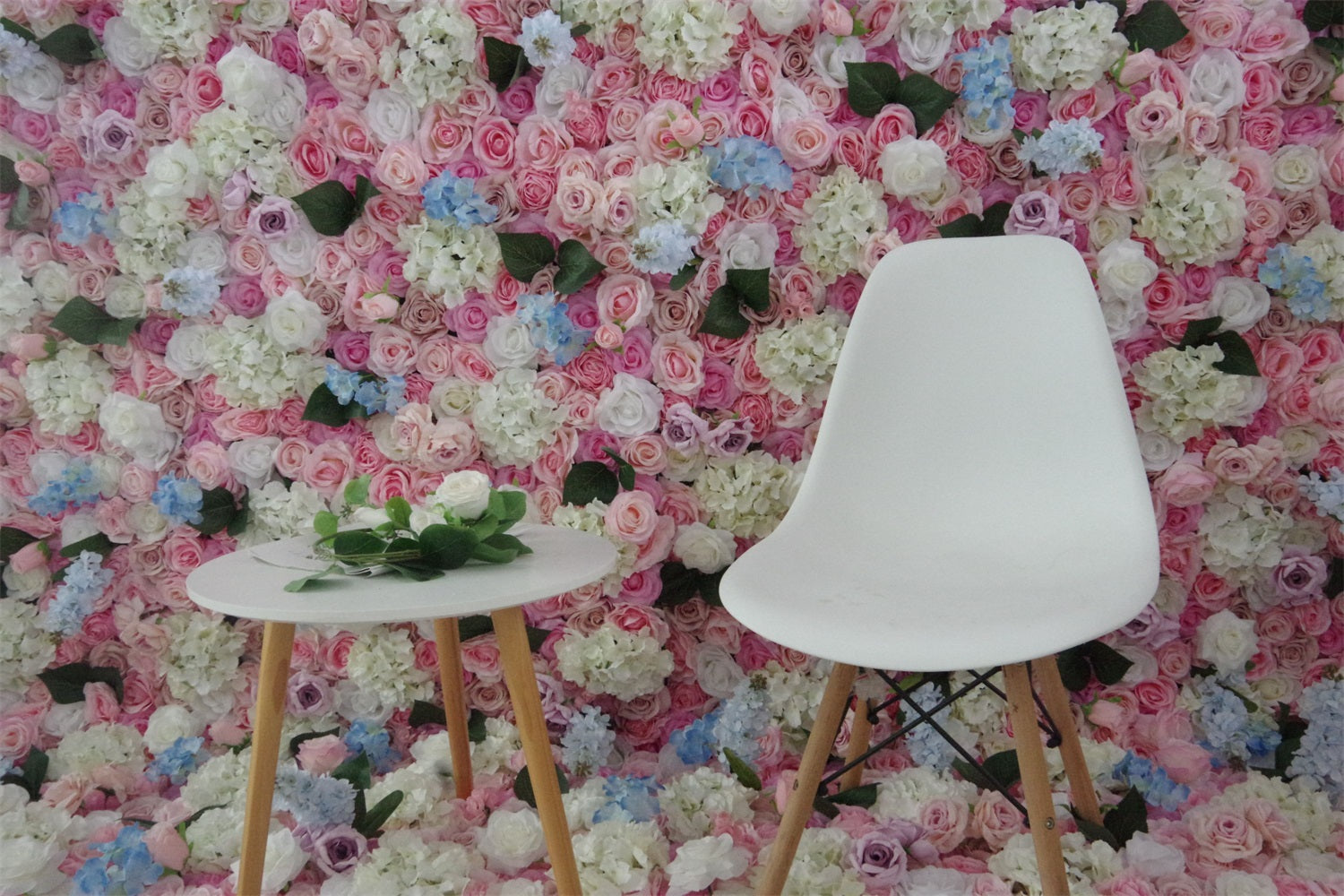 Silk Flower Wall Pink Blue & Cream Wedding Backdrop AAFW-116