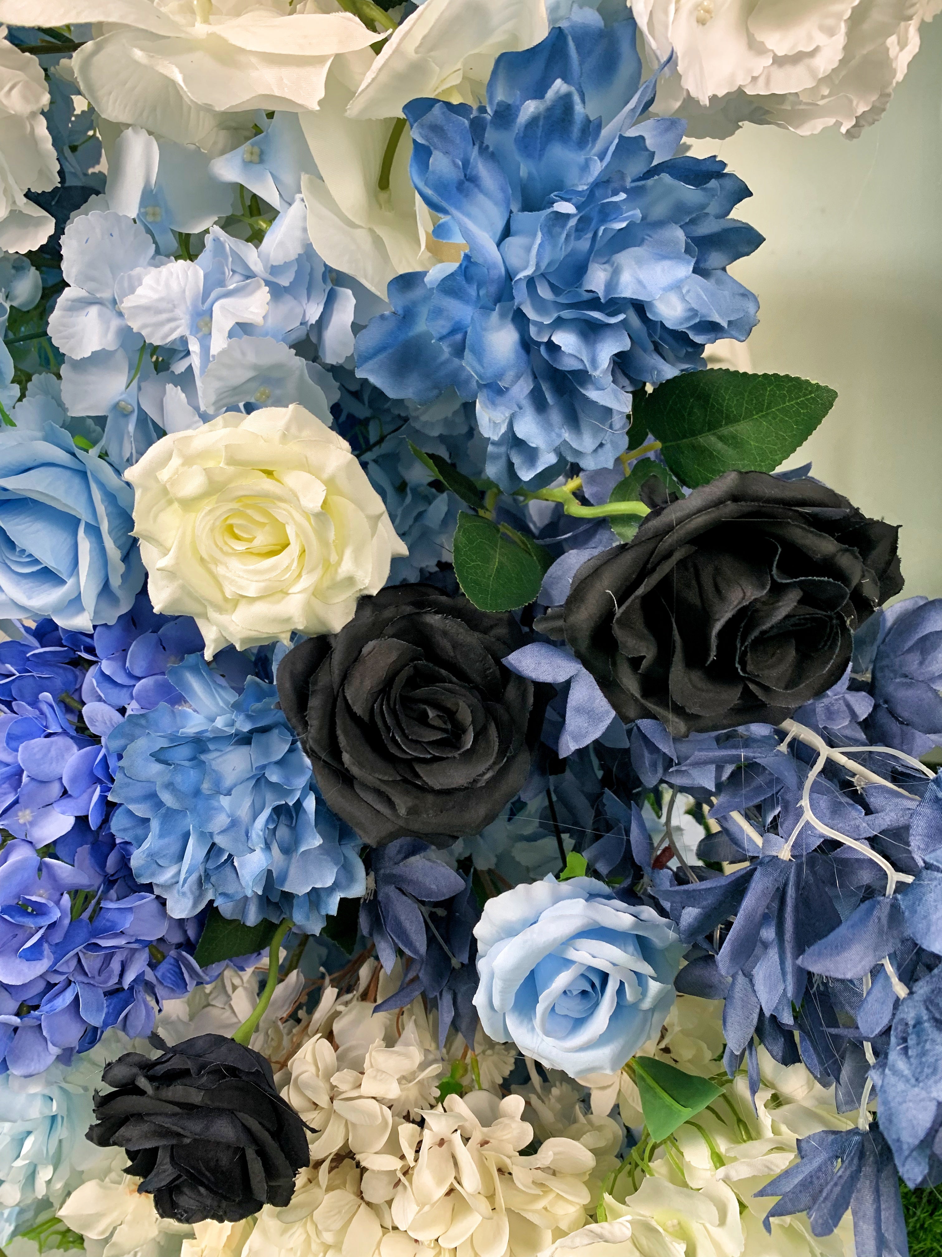 Blue White Flower Pillar Arrangement for Wedding Ceremony Event Decor ABAW-004