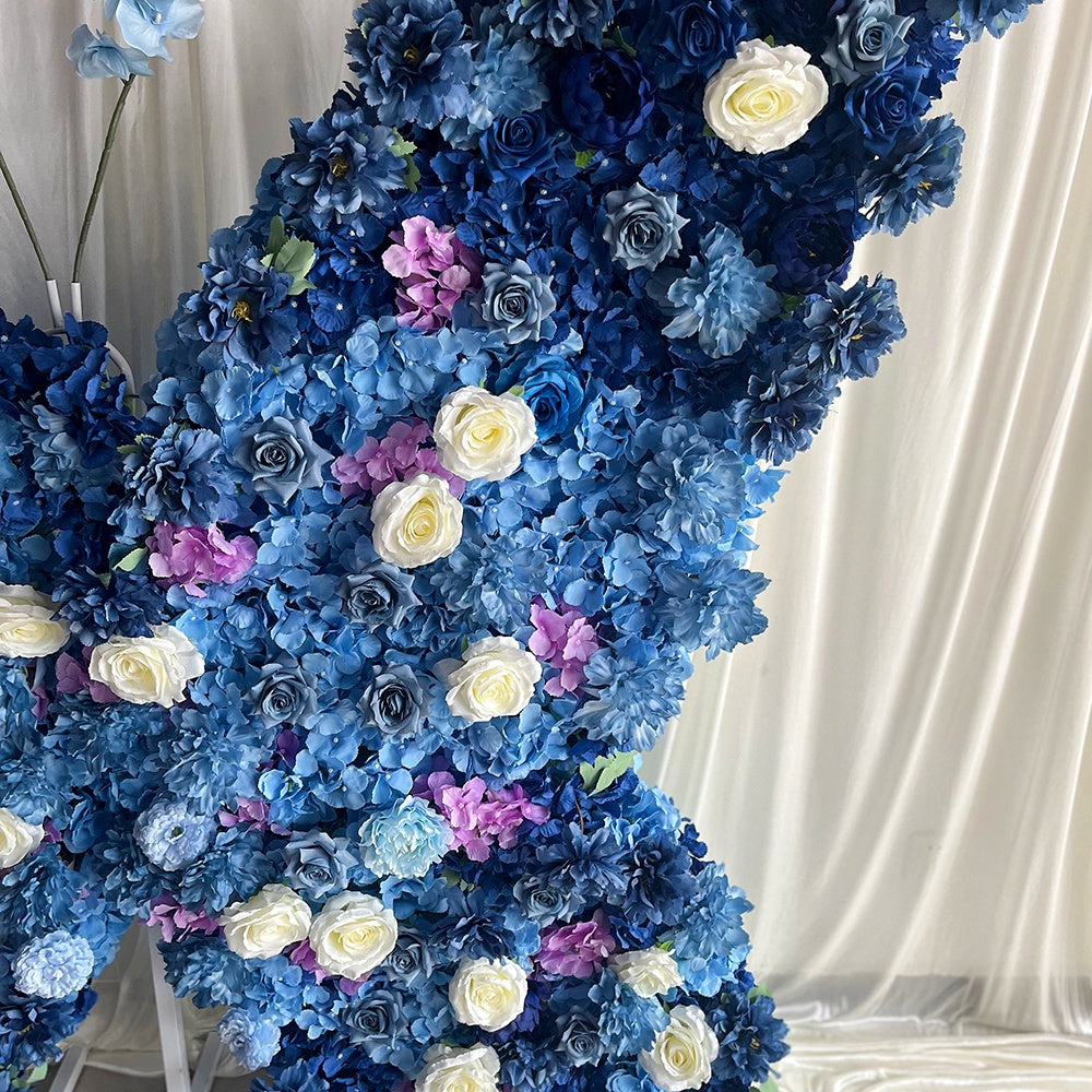 Blue Butterfly Flower Wall Backdrop for Baby Shower Birthday & Event Decor ABAW-070