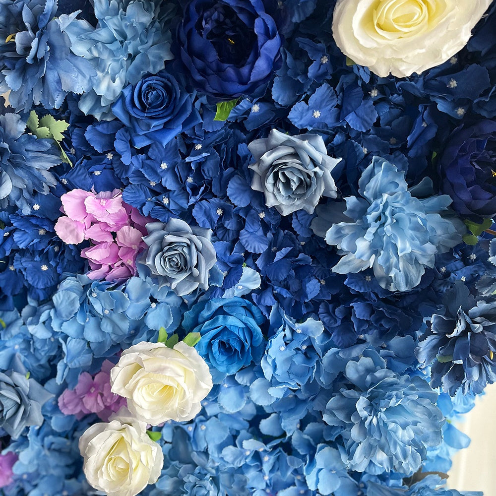 Blue Butterfly Flower Wall Backdrop for Baby Shower Birthday & Event Decor ABAW-070