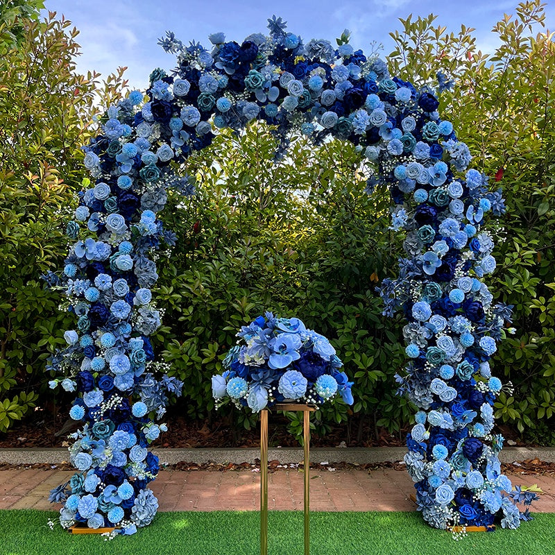 Blue 5D Artificial Arch Flower Wall For Wedding Party ABAW-030