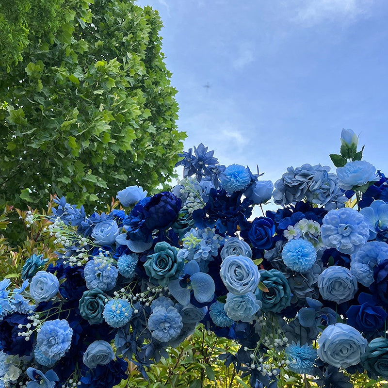 Blue 5D Artificial Arch Flower Wall For Wedding Party ABAW-030