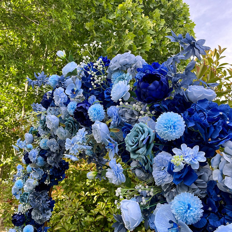 Blue 5D Artificial Arch Flower Wall For Wedding Party ABAW-030
