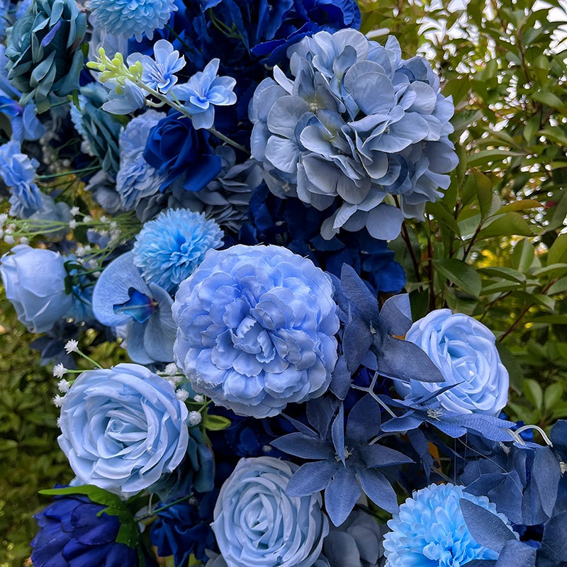 Blue 5D Artificial Arch Flower Wall For Wedding Party ABAW-030