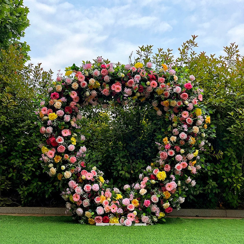 Spring Colorful Heart Shaped Arch Flower Wall Garden Home Decor ABAW-034