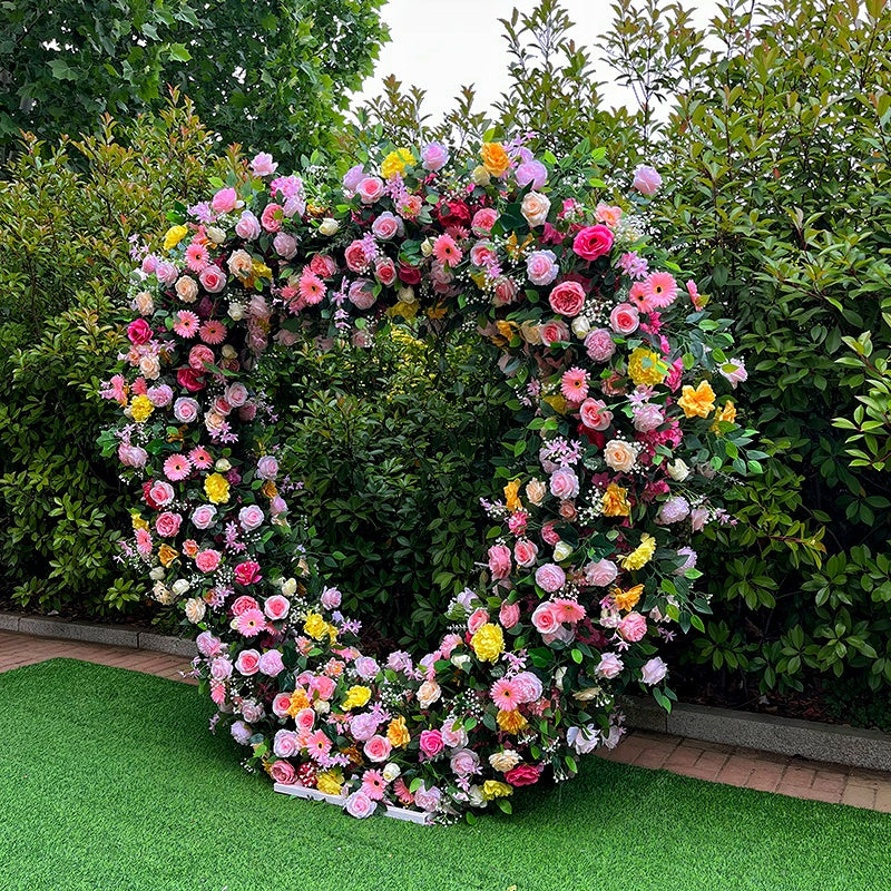 Spring Colorful Heart Shaped Arch Flower Wall Garden Home Decor ABAW-034