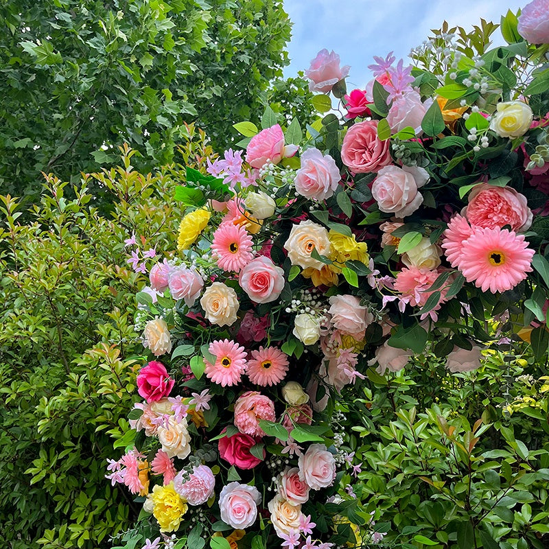 Spring Colorful Heart Shaped Arch Flower Wall Garden Home Decor ABAW-034