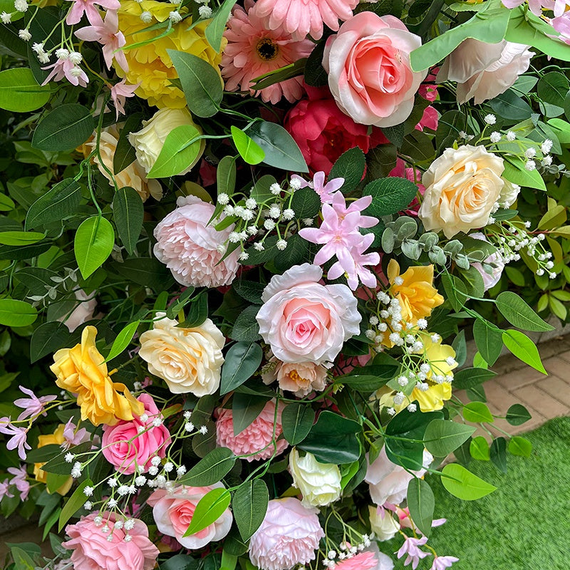 Spring Colorful Heart Shaped Arch Flower Wall Garden Home Decor ABAW-034