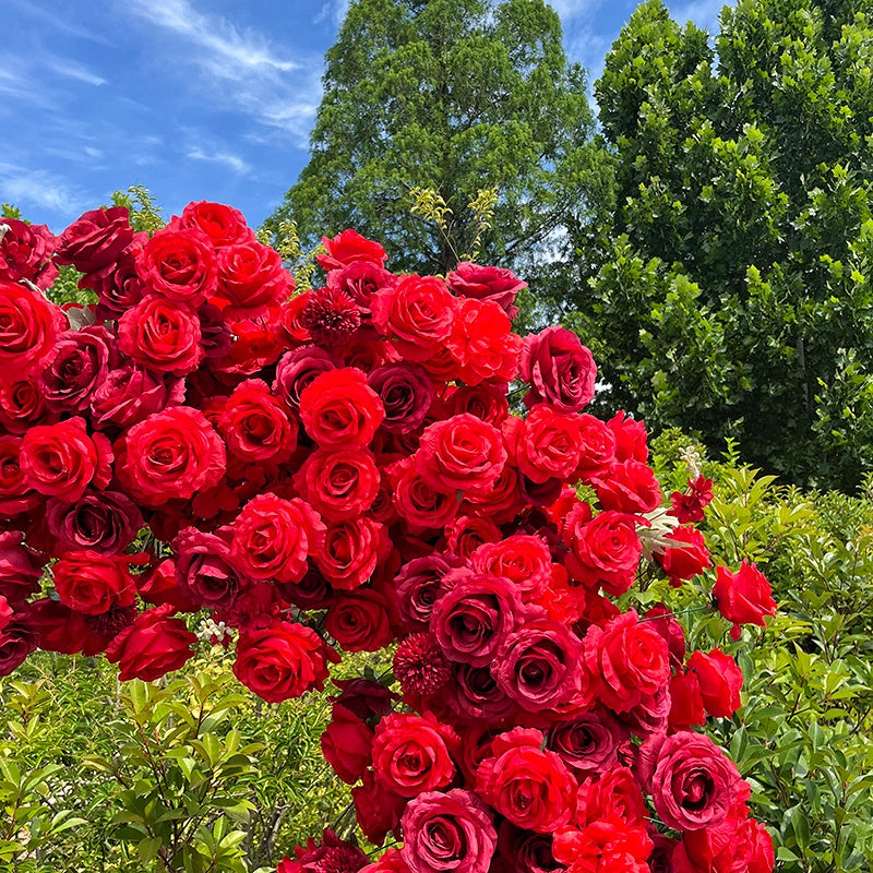 New Heart Shaped Red Rose Arch Floral Wall Wedding Backdrop Decor ABAW-039