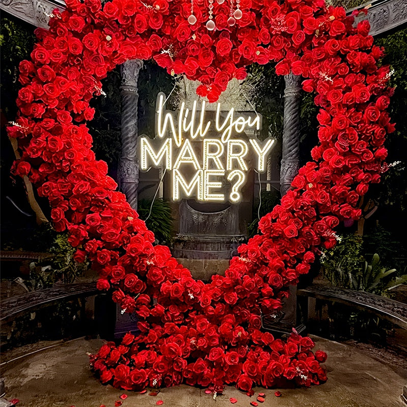 New Heart Shaped Red Rose Arch Floral Wall Wedding Backdrop Decor ABAW-039