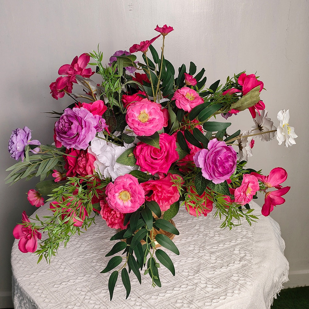 Hot Pink Floral Arrangement Centerpiece for Wedding & Event Decor ABFC-021