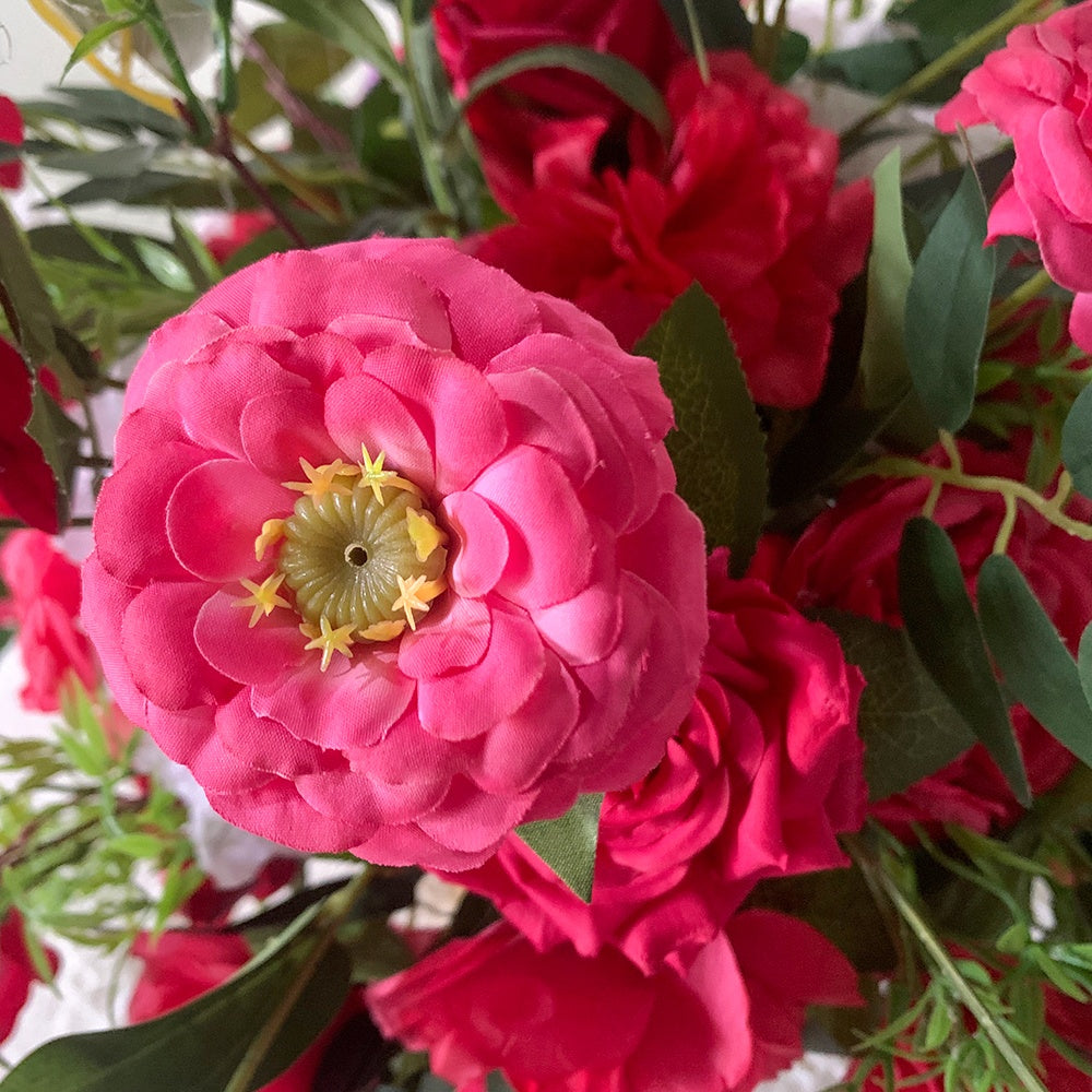 Hot Pink Floral Arrangement Centerpiece for Wedding & Event Decor ABFC-021