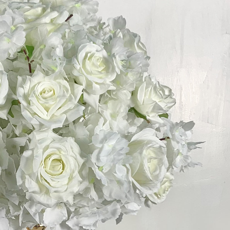 Soft White Floral Centerpiece Ball for Wedding Table Decor ABFC-028