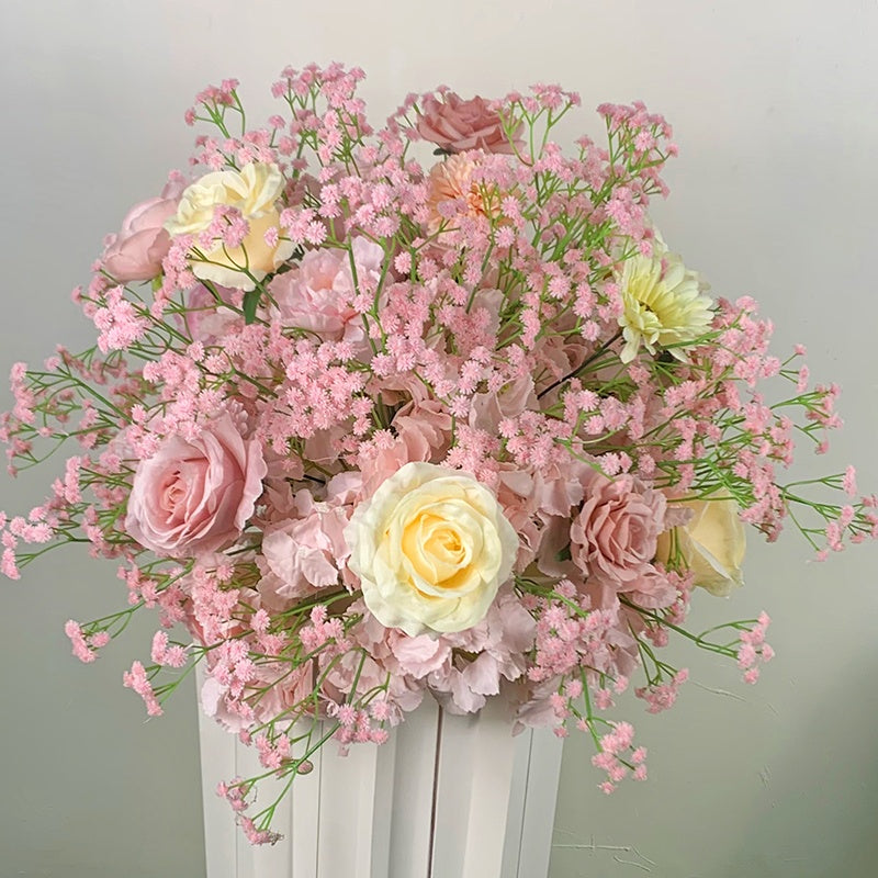 Pink Flower Ball Flower Runner Table Centerpiece Arrangement Floral ABFC-029