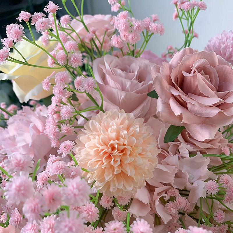 Pink Flower Ball Flower Runner Table Centerpiece Arrangement Floral ABFC-029