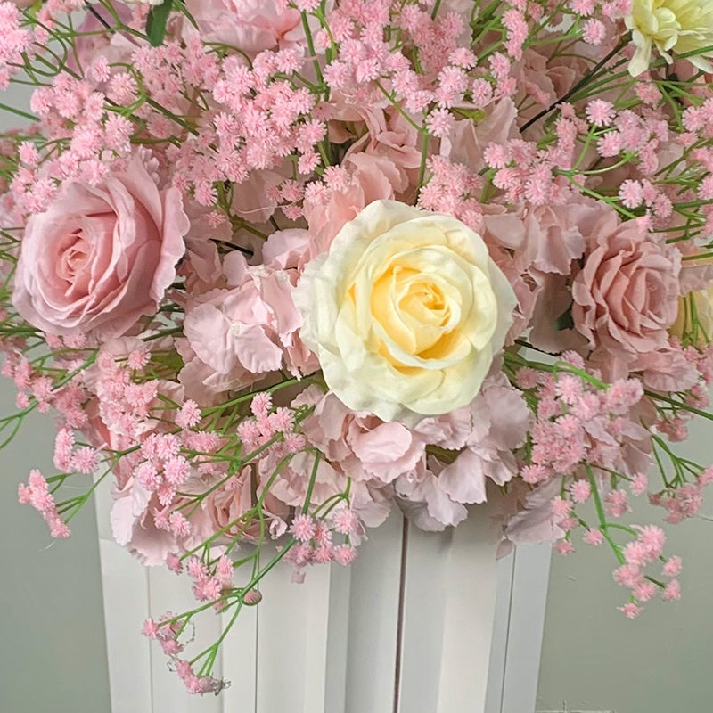 Pink Flower Ball Flower Runner Table Centerpiece Arrangement Floral ABFC-029