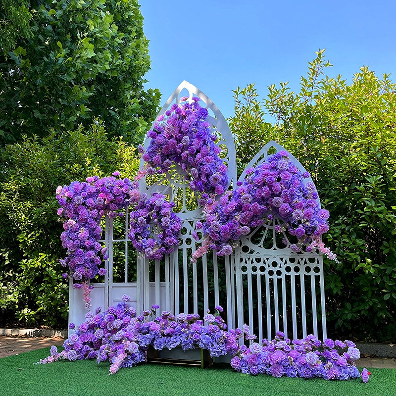 Purple Rose Floor Floral Ball Flower Wreath for Wedding Party Decor ABFC-033