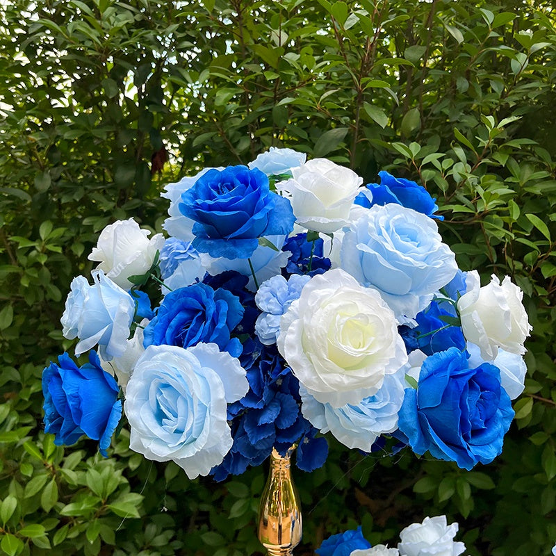 Light and Dark Blue Flower Ball Table Centerpiece Arrangement Floral ABFC-039