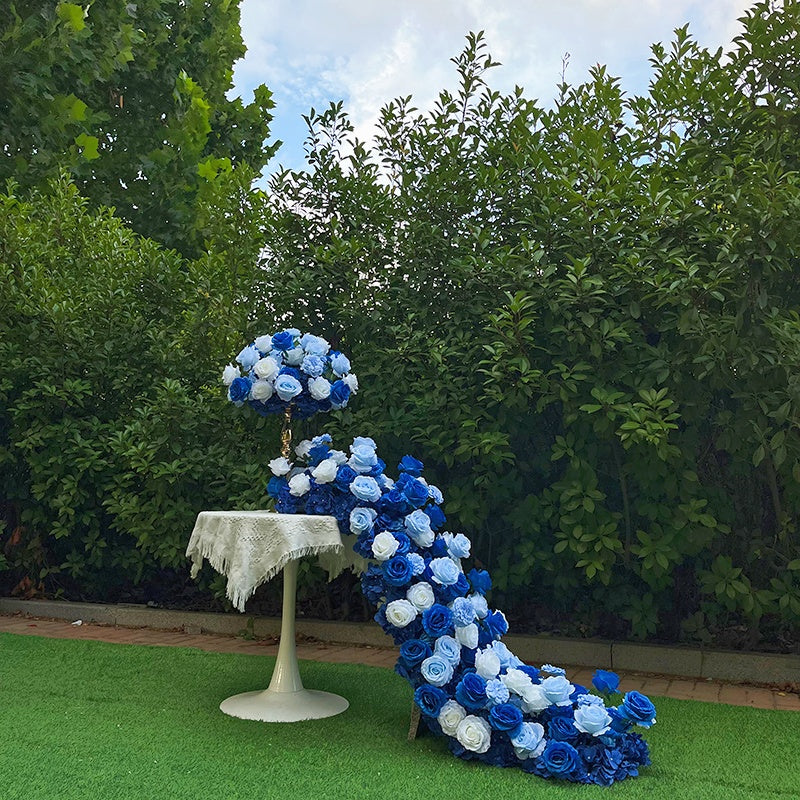 Light and Dark Blue Flower Ball Table Centerpiece Arrangement Floral ABFC-039