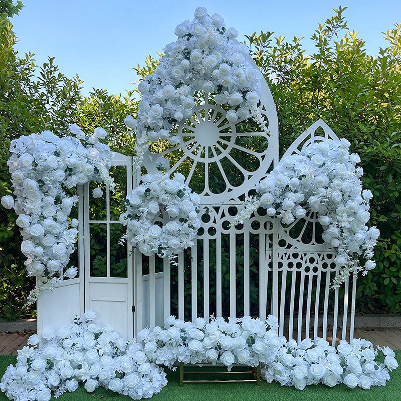 Blue White Rose Hanging Flower Floor Floral Flower Ball Wedding Event Props ABFC-054