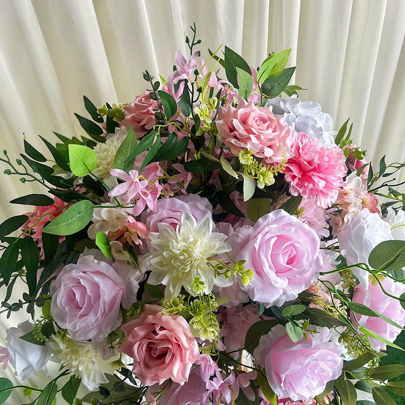 Silk Pink Purple Flower Centerpiece Flower Ball Wedding Table Decor ABFC-047