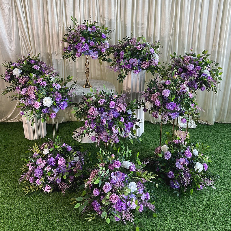 Silk Pink Purple Flower Centerpiece Flower Ball Wedding Table Decor ABFC-047