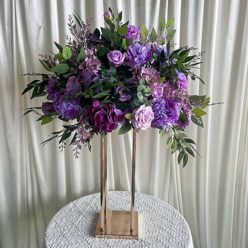 Silk Pink Purple Flower Centerpiece Flower Ball Wedding Table Decor ABFC-047