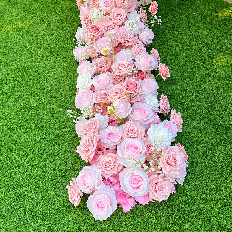 Pink Flower Ball Flower Runner Table Centerpiece Arrangement Floral ABFC-049