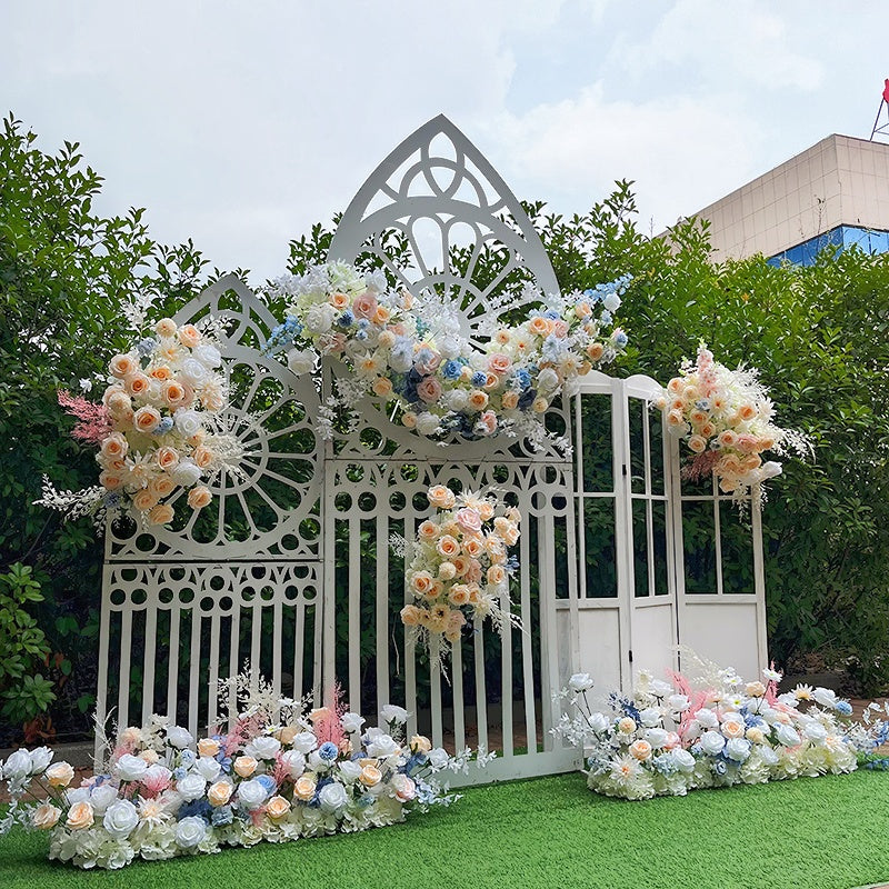 Champagne Rose Floor Floral Hanging Floral Arrangement Arch Decor ABFR-001