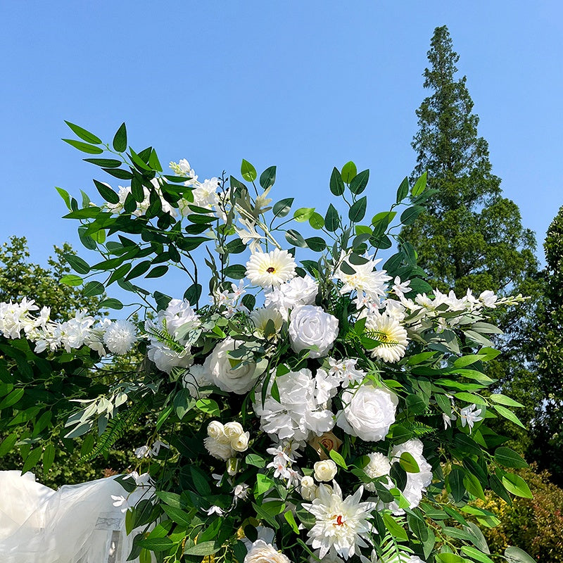 White Hanging Floral Arrangement Wedding Greenery Corner Flower ABFR-052