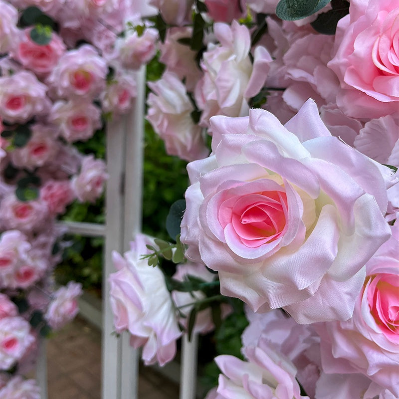 Pink Artificial Rose Flower Runner Row Wedding Table Event Decor ABFR-053