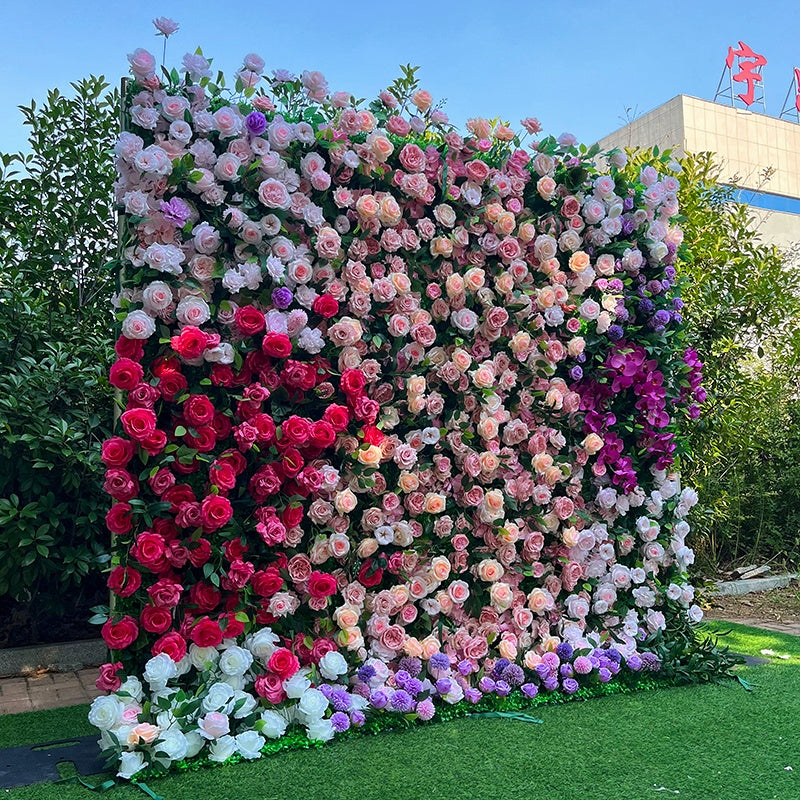 Mixed Pink Floral Wall Backdrop For Romantic Party Decor ABFW-009