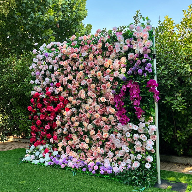 5D Mixed Pink Floral Wall Backdrop For Romantic Wedding Party Decor ABFW-009
