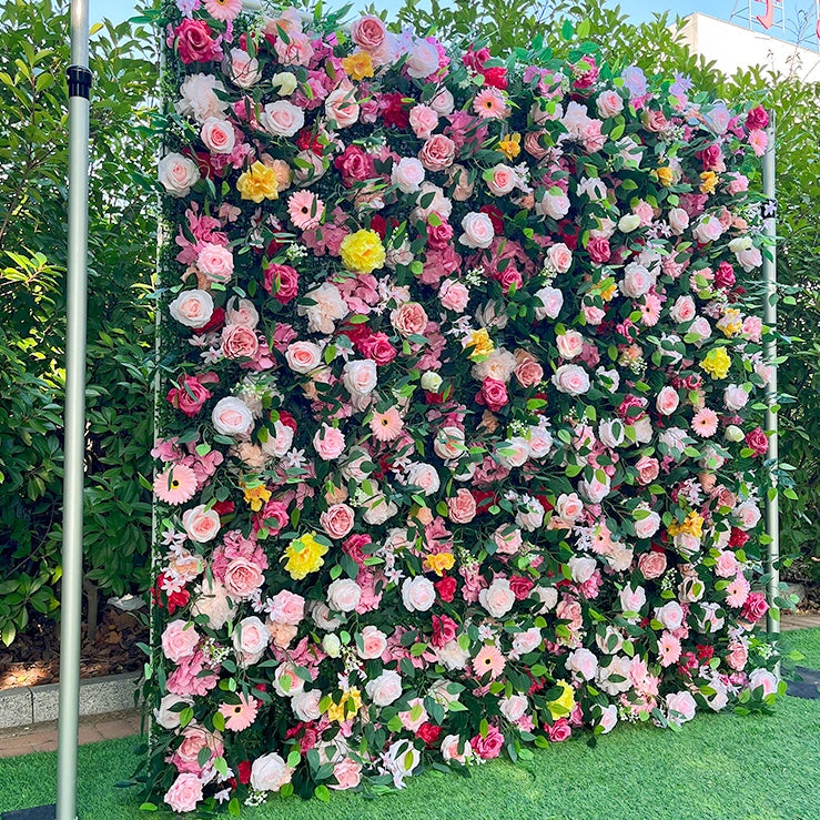 Mixed Floral Flower Wall Backdrop for Wedding Garden Party Decor ABFW-027