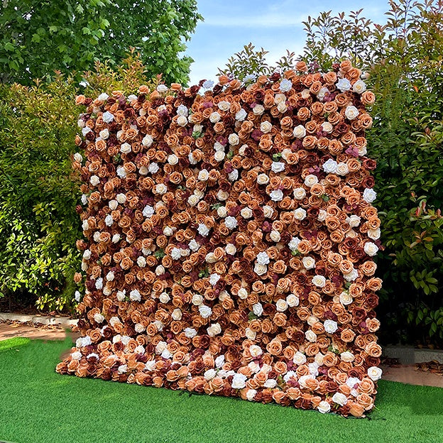 Vintage Champagne Rose Flower Wall Backdrop for Event Photo Booth ABFW-092