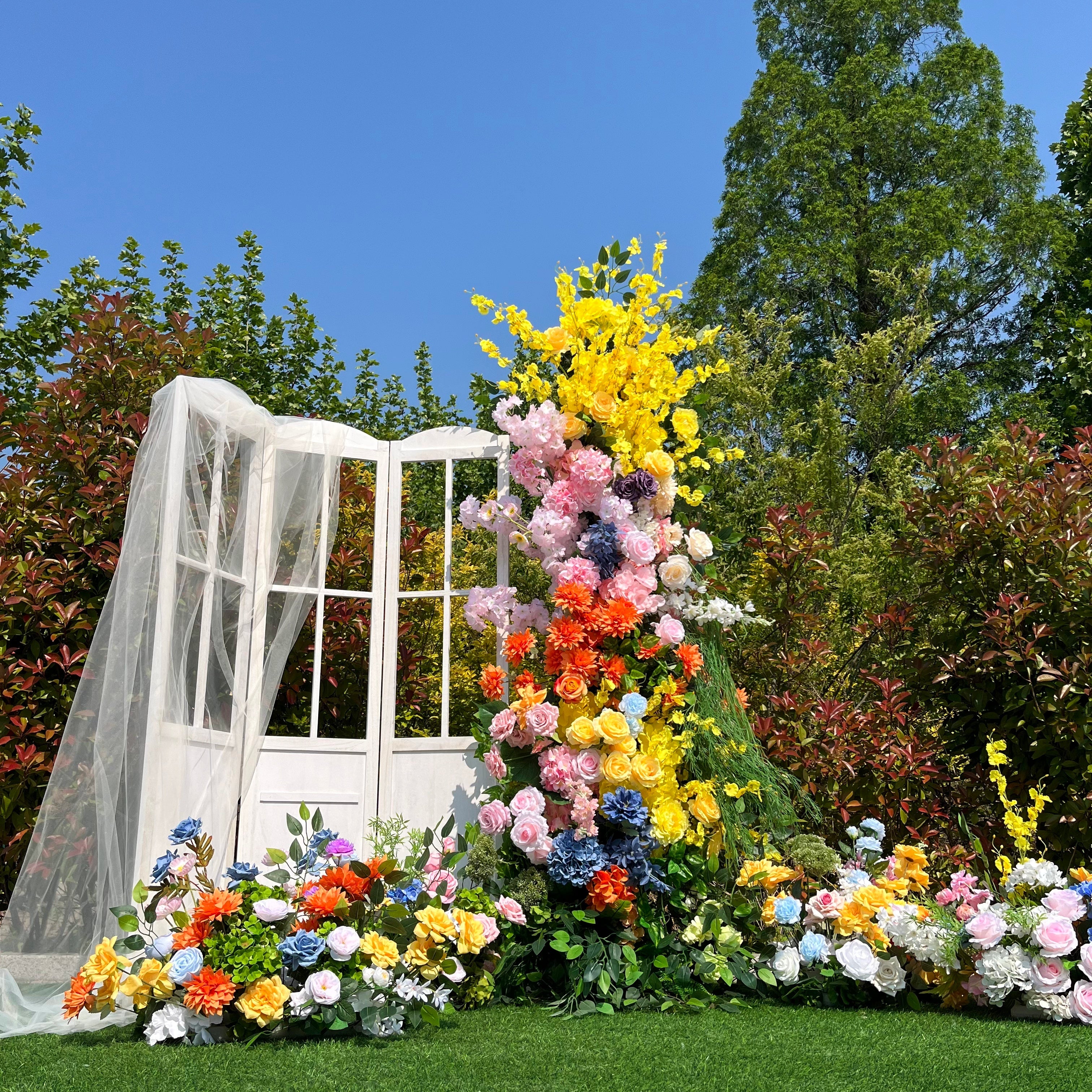 Colorful Ground and Hanging Floral Arrangement for Wedding & Outdoor Event ABGF-022