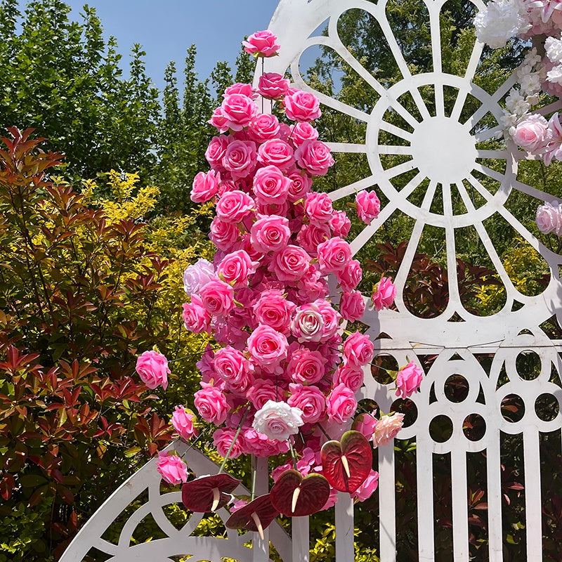 Pink Floor Rose Ground and Hanging Floral for Wedding Ceremony ABGF-048