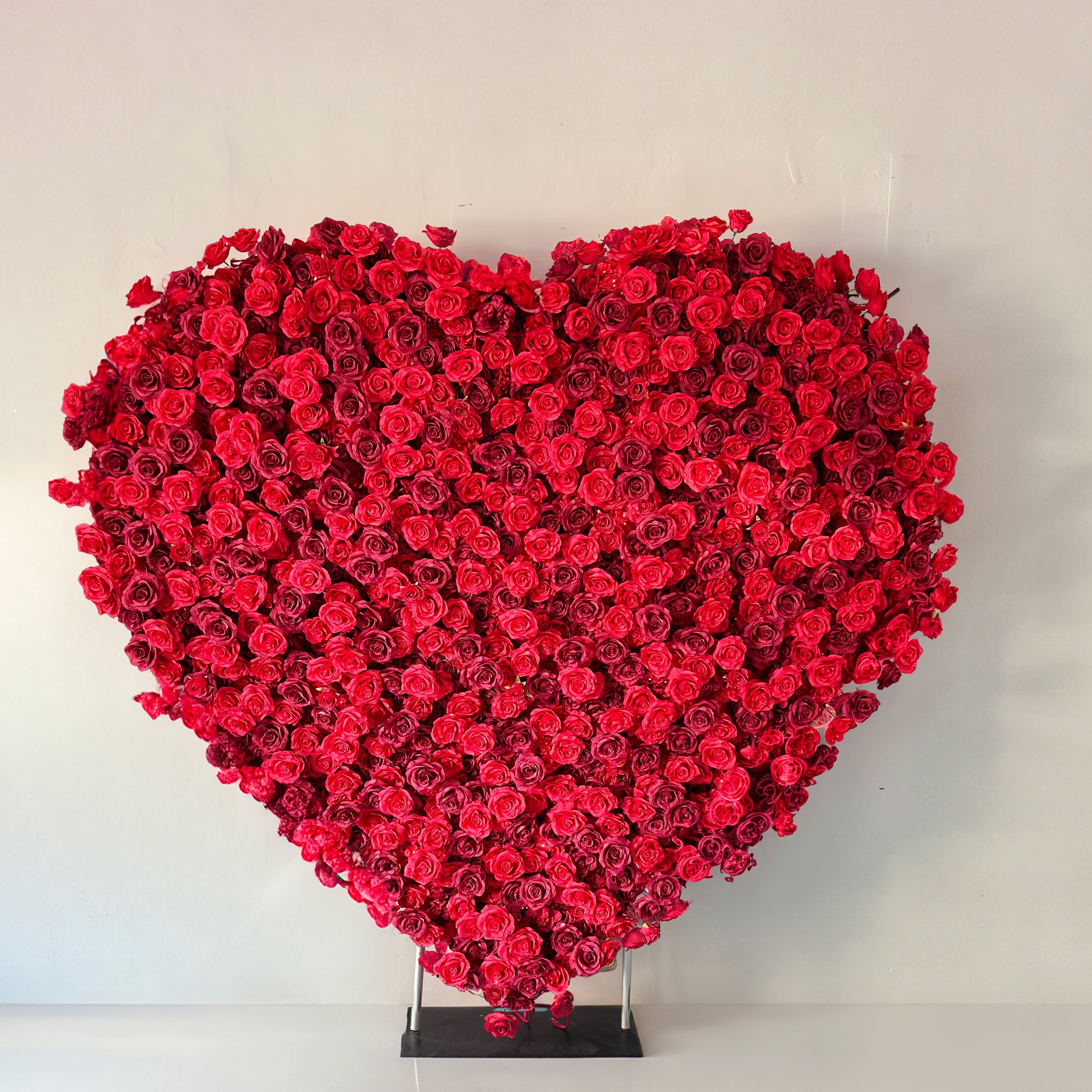 8ft 5D Handmade Red Full Heart Roses Backdrop For Wedding Valentines ACAW-001