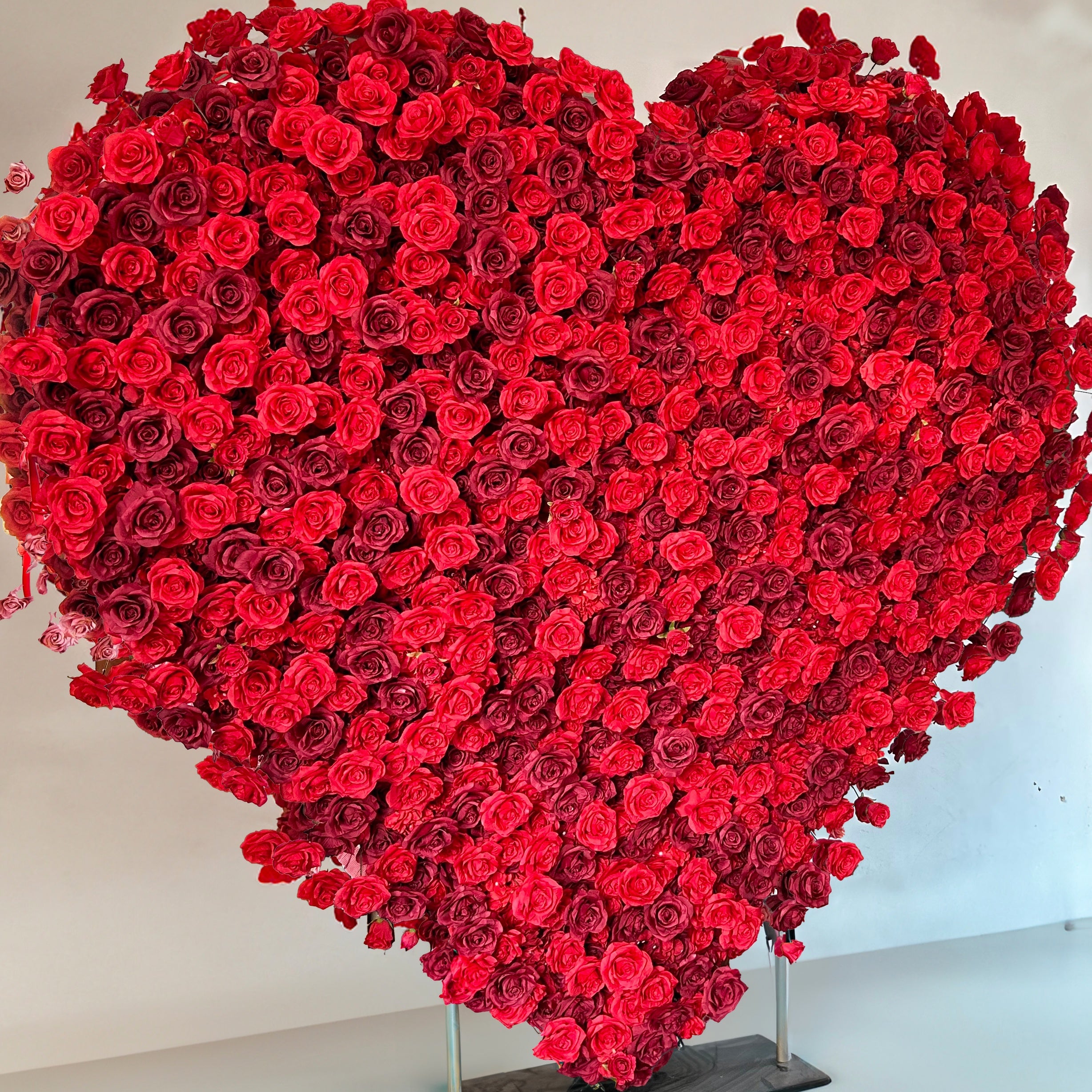 8ft 5D Handmade Red Full Heart Roses Backdrop For Wedding Valentines ACAW-001