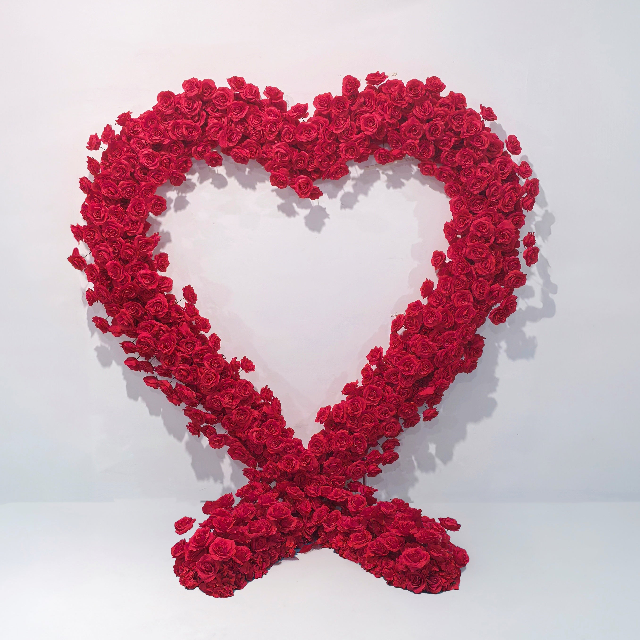 Heart Shaped Red Rose Arch Flower Wall Wedding Decor Indoor ACAW-0022
