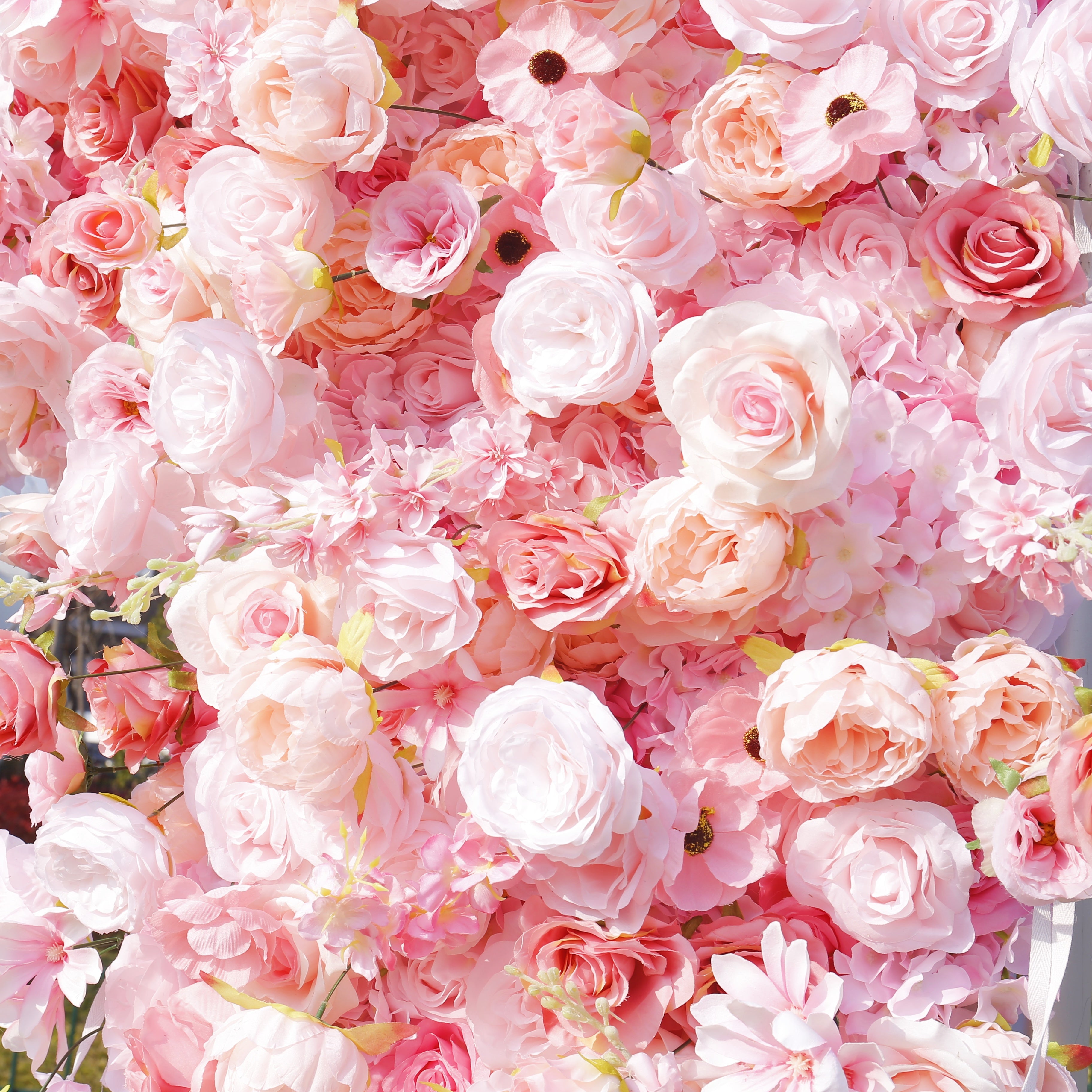 Pink Fabric Artificial Flower Wall Arch Wedding Birthday Party Decor ACAW-006