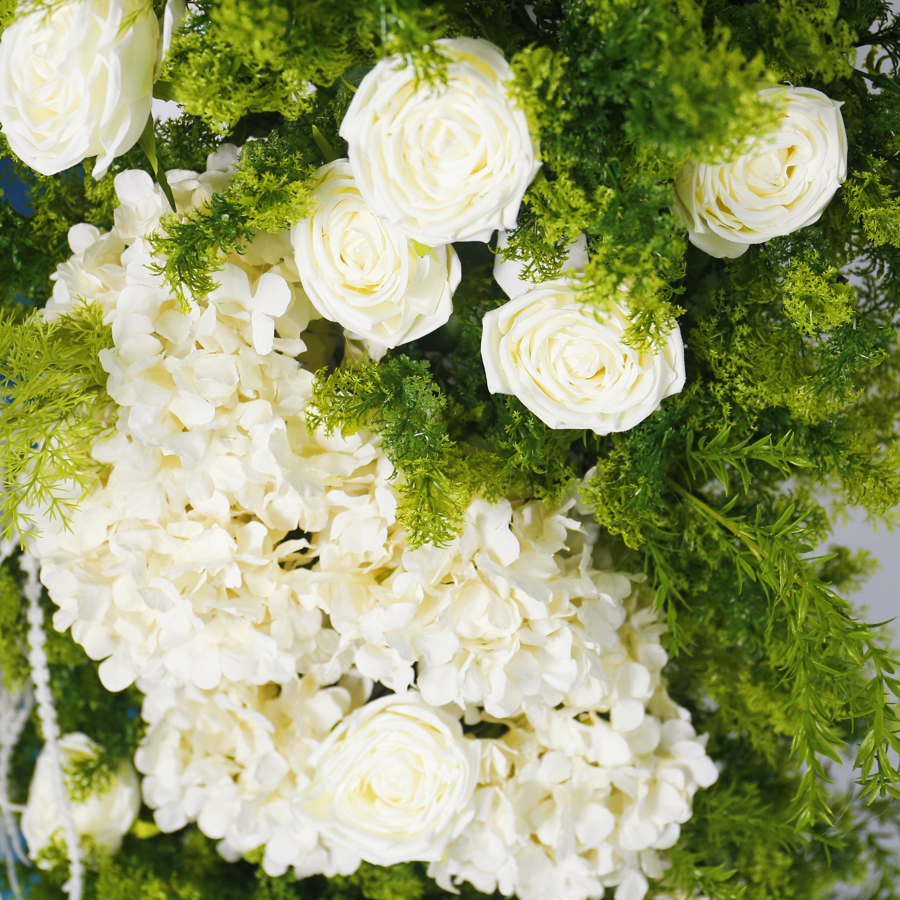 Green White Fabric Artificial Flower Wall Arch Wedding Decor ACAW-008