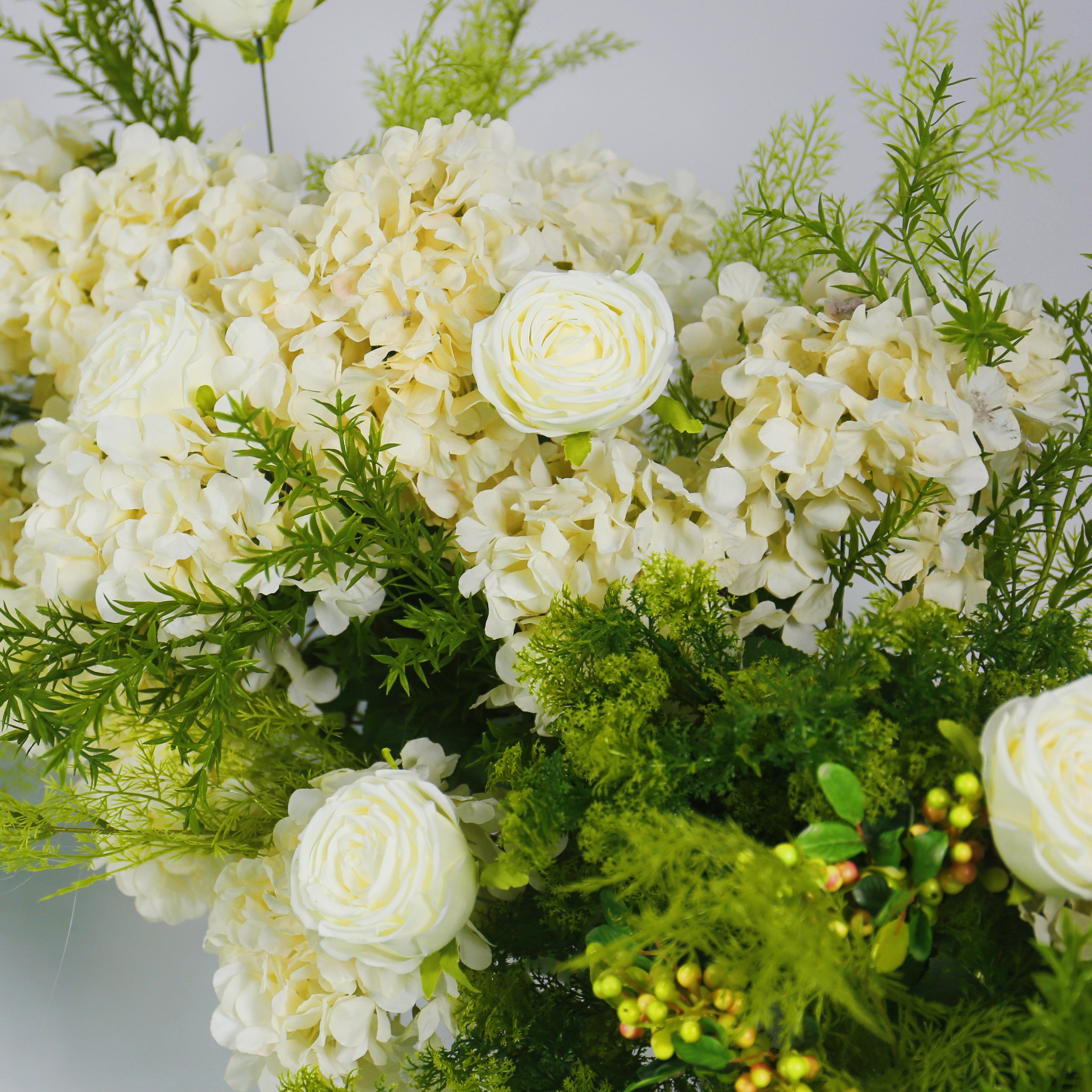 Green White Fabric Artificial Flower Wall Arch Wedding Decor ACAW-008