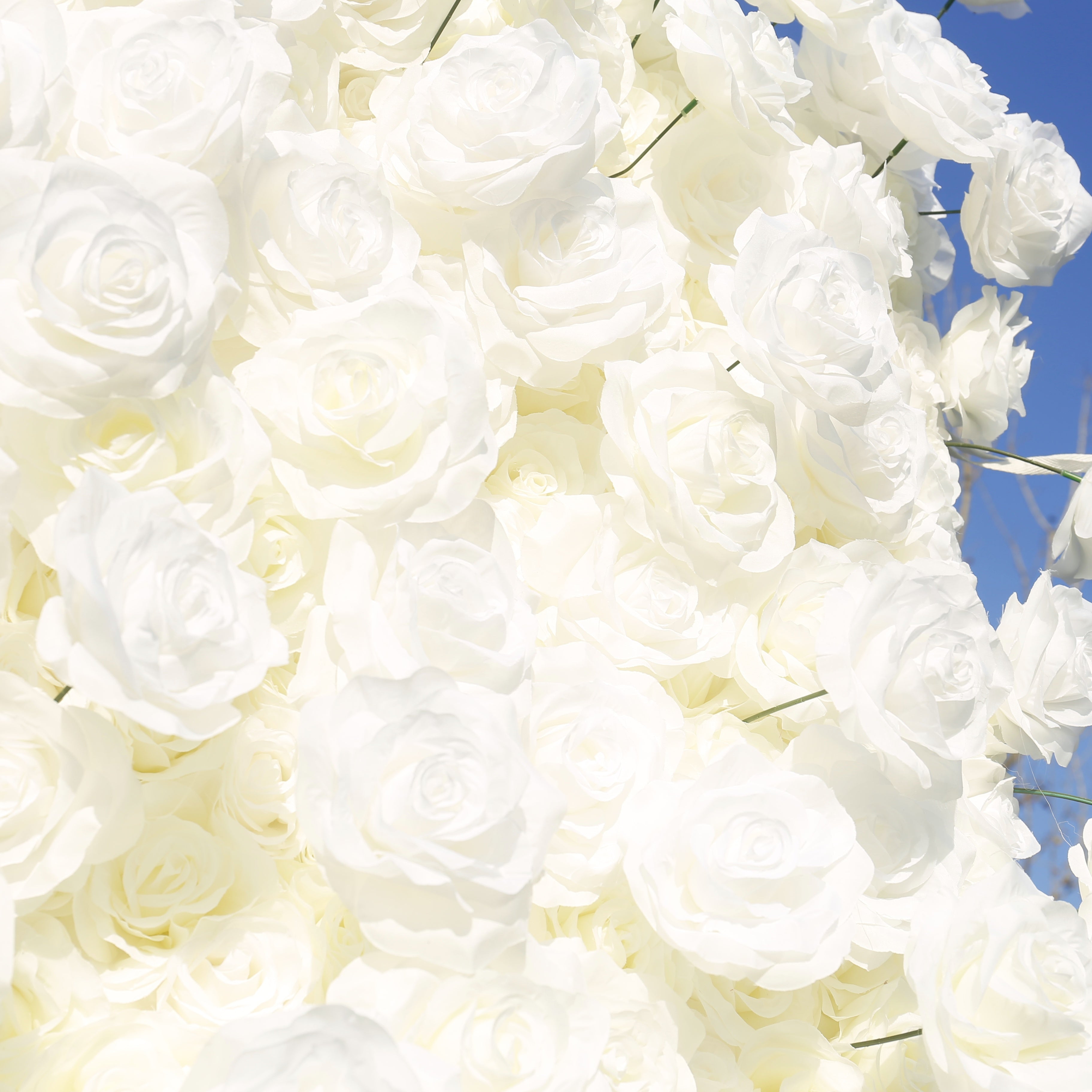 White Fabric Roses Artificial Arch Flower Wall Wedding Decor ACAW-101