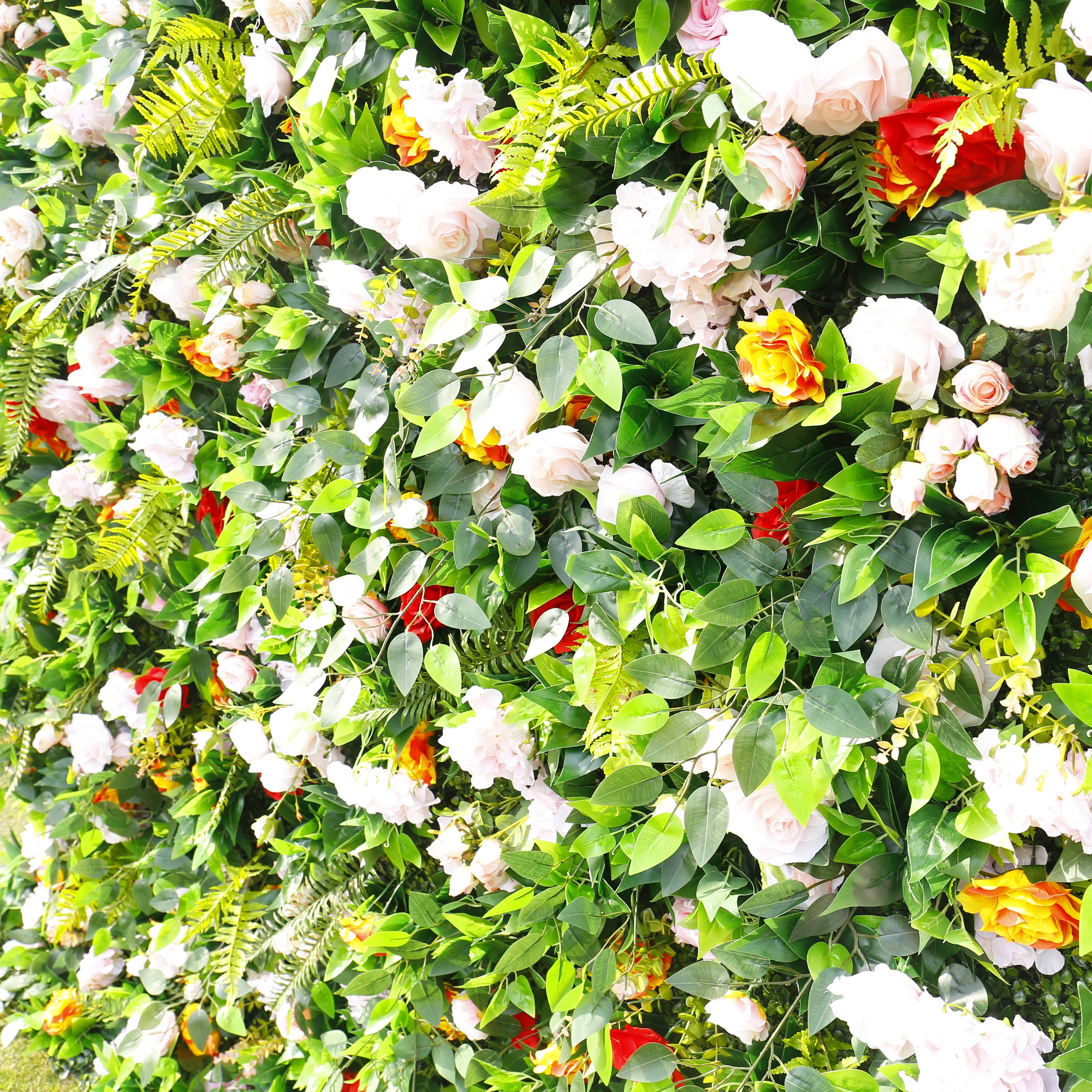 8ft Pink Rose Green Leaves Fabric Roll Up Artificial Flower Wall ACFW-002