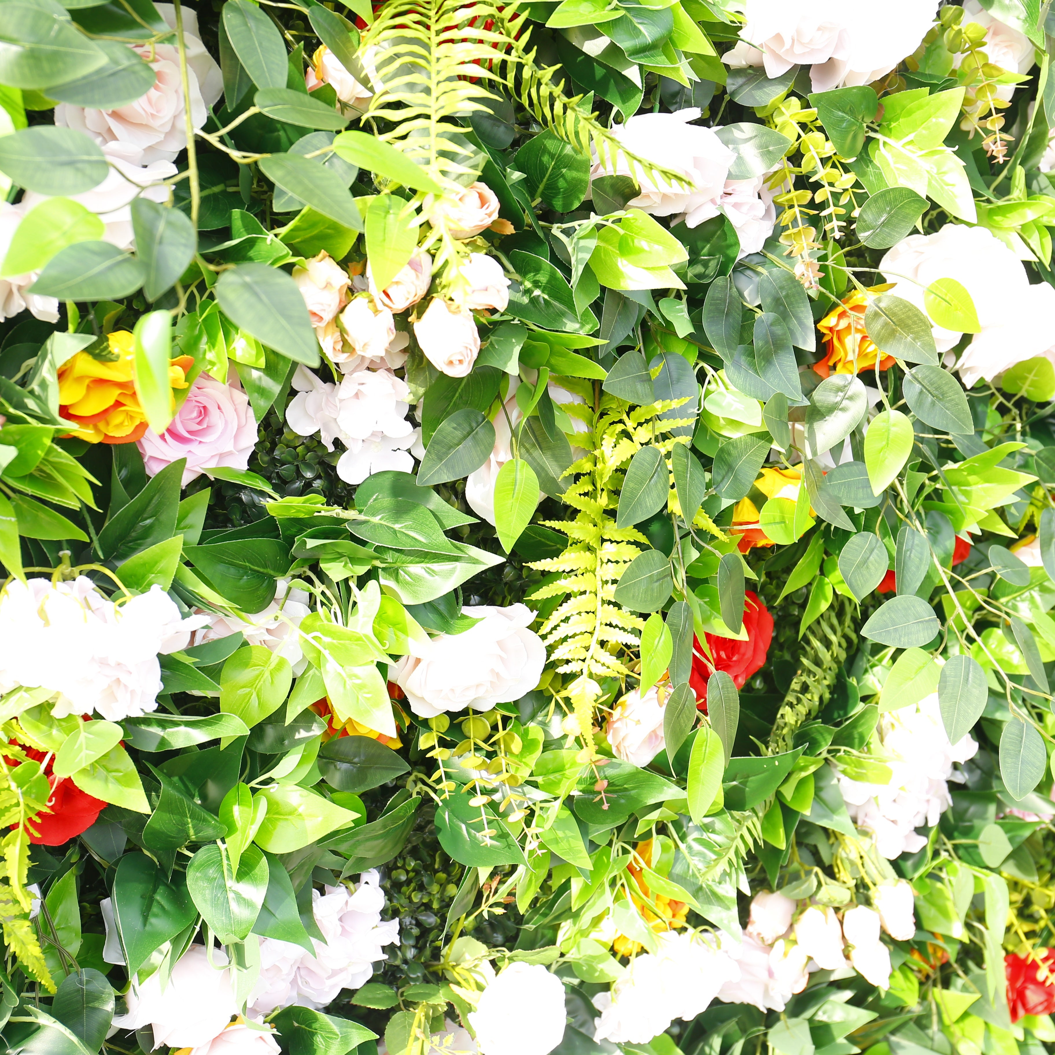 8ft Pink Rose Green Leaves Fabric Roll Up Artificial Flower Wall ACFW-002