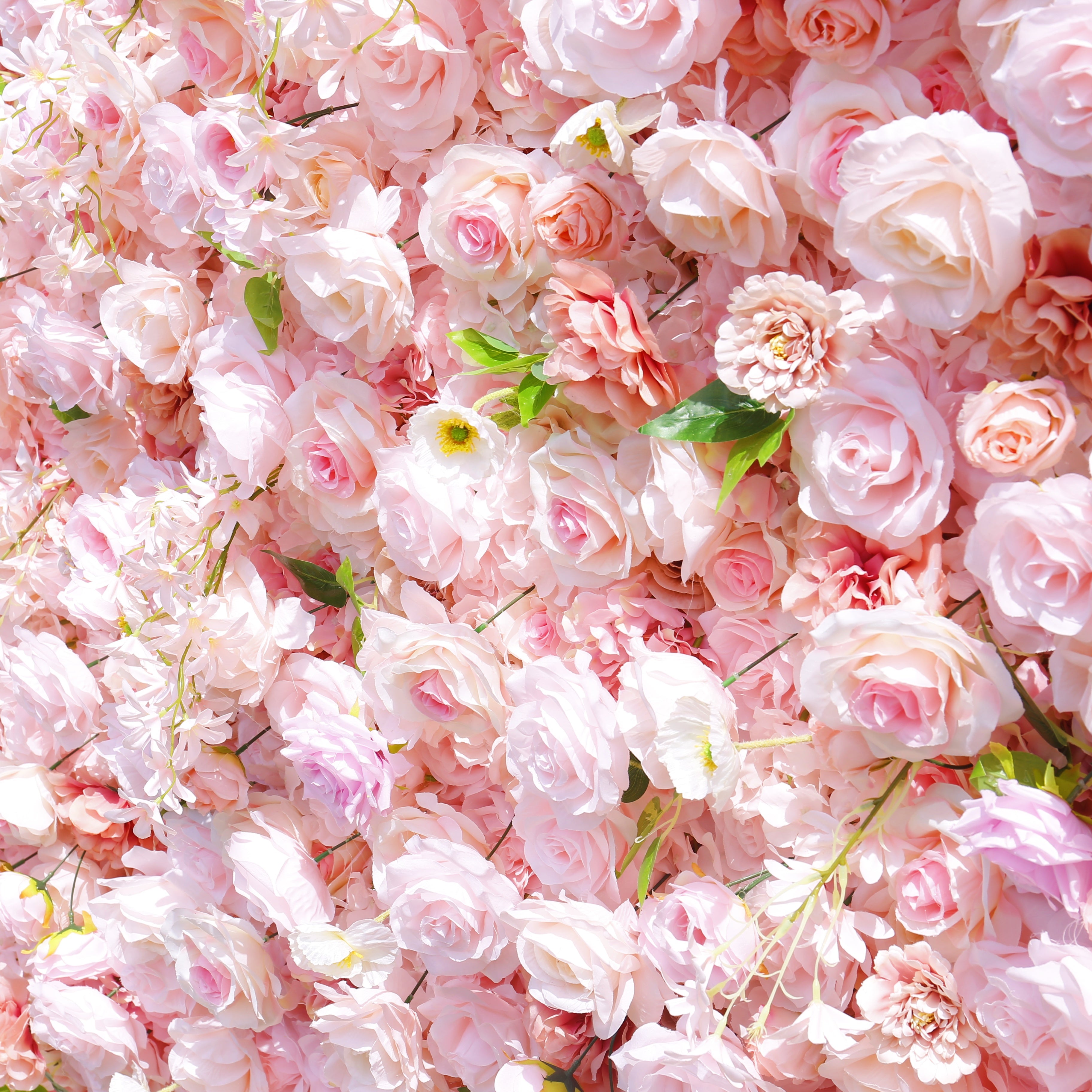 Pink Cloth Rose Artificial Roll Up Flower Wall Wedding Decor ACFW-004