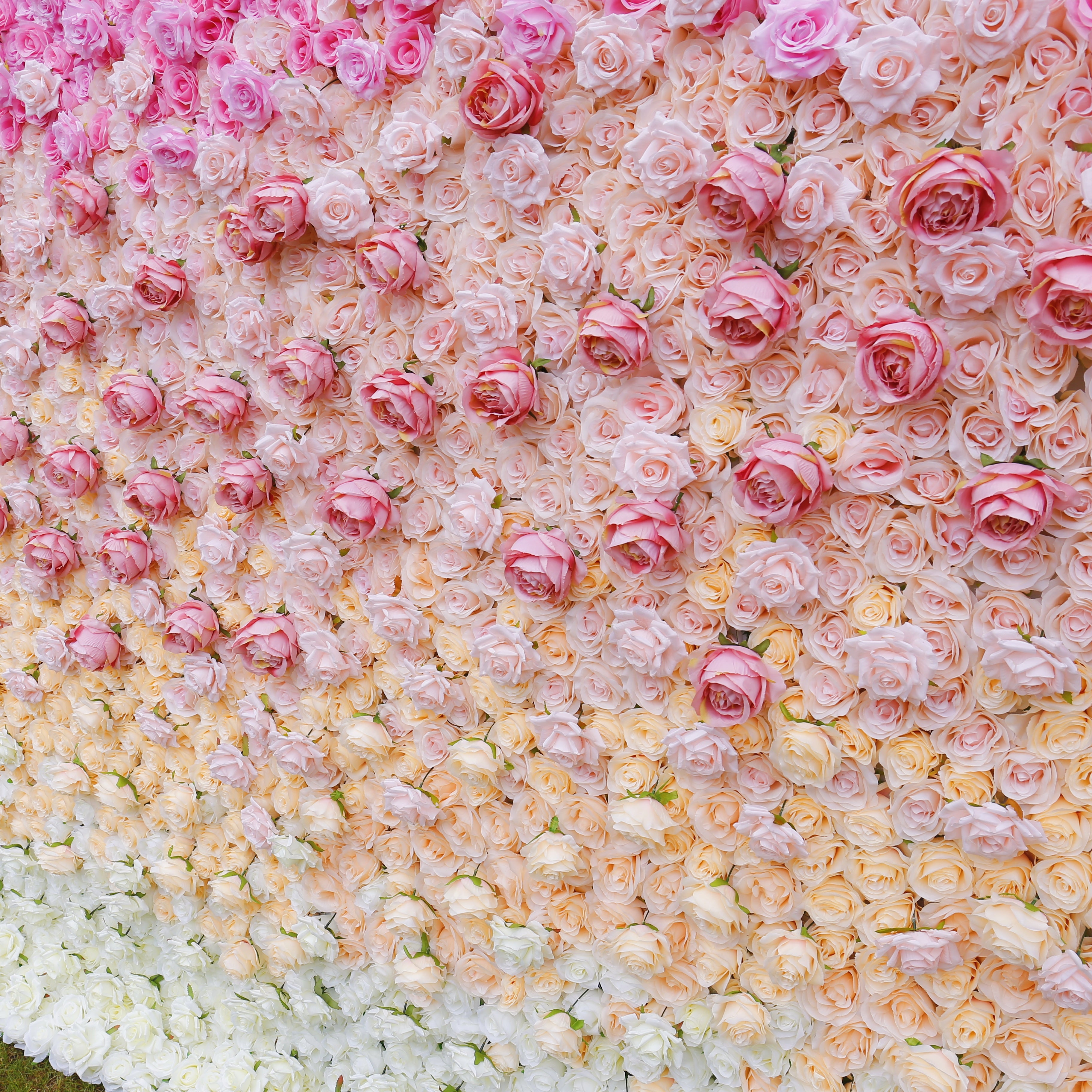 Pink 5D Roll up Fabric Floral Wall for Wedding Birthday Event Decor ACFW-007