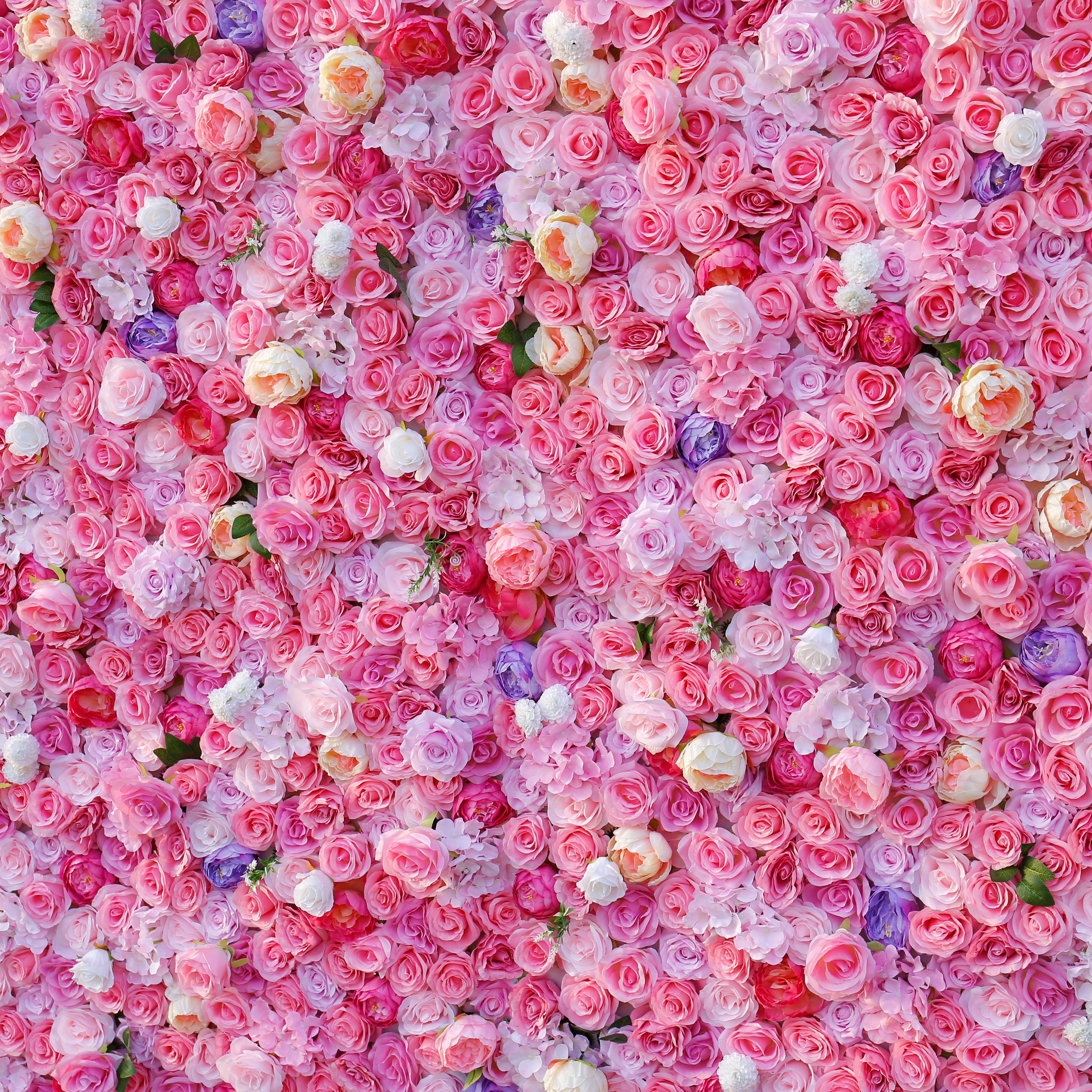 Silk Pink Rose 5D Roll-Up Artificial Flower Wall Events Decor ACFW-013